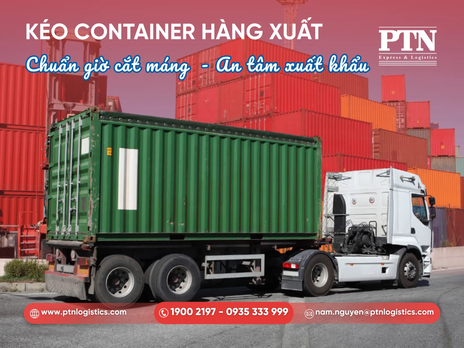 Kéo container hàng xuất