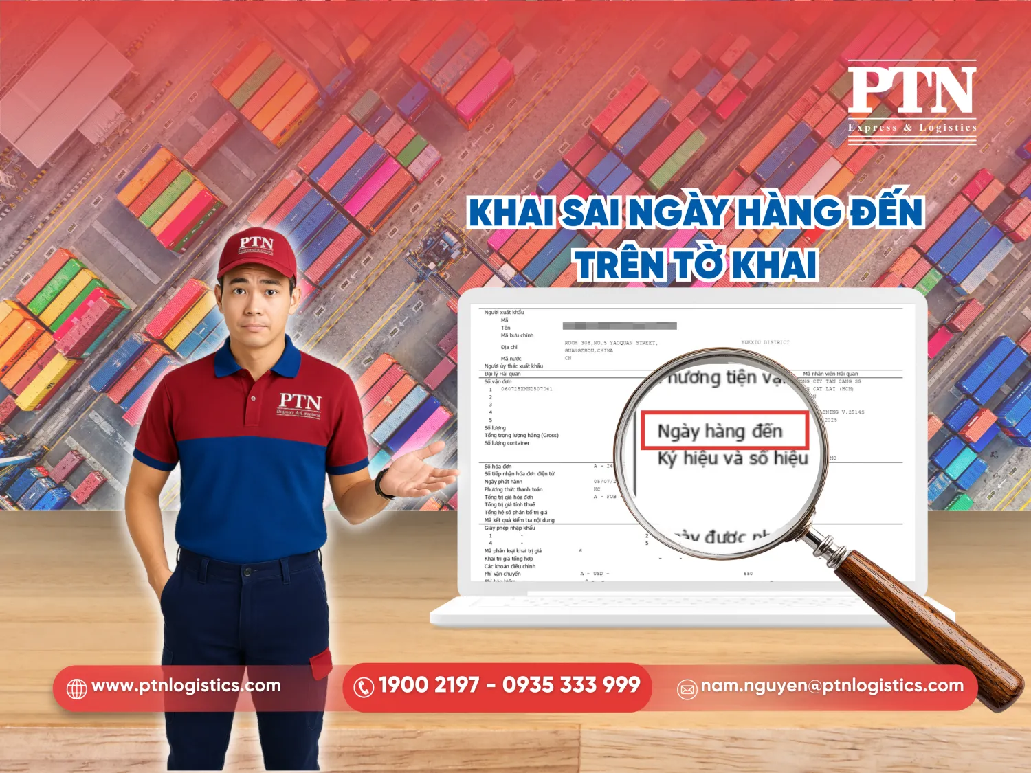 Khai sai ngày hàng đến trên tờ khai