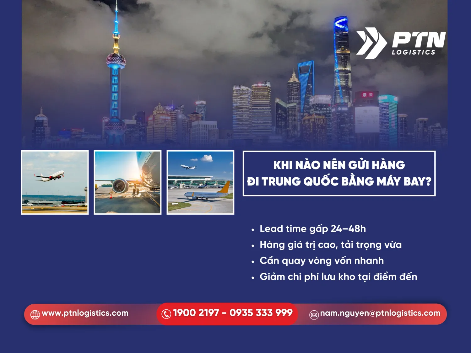Khi nào thì nên gửi hàng đi Trung Quốc bằng máy bay