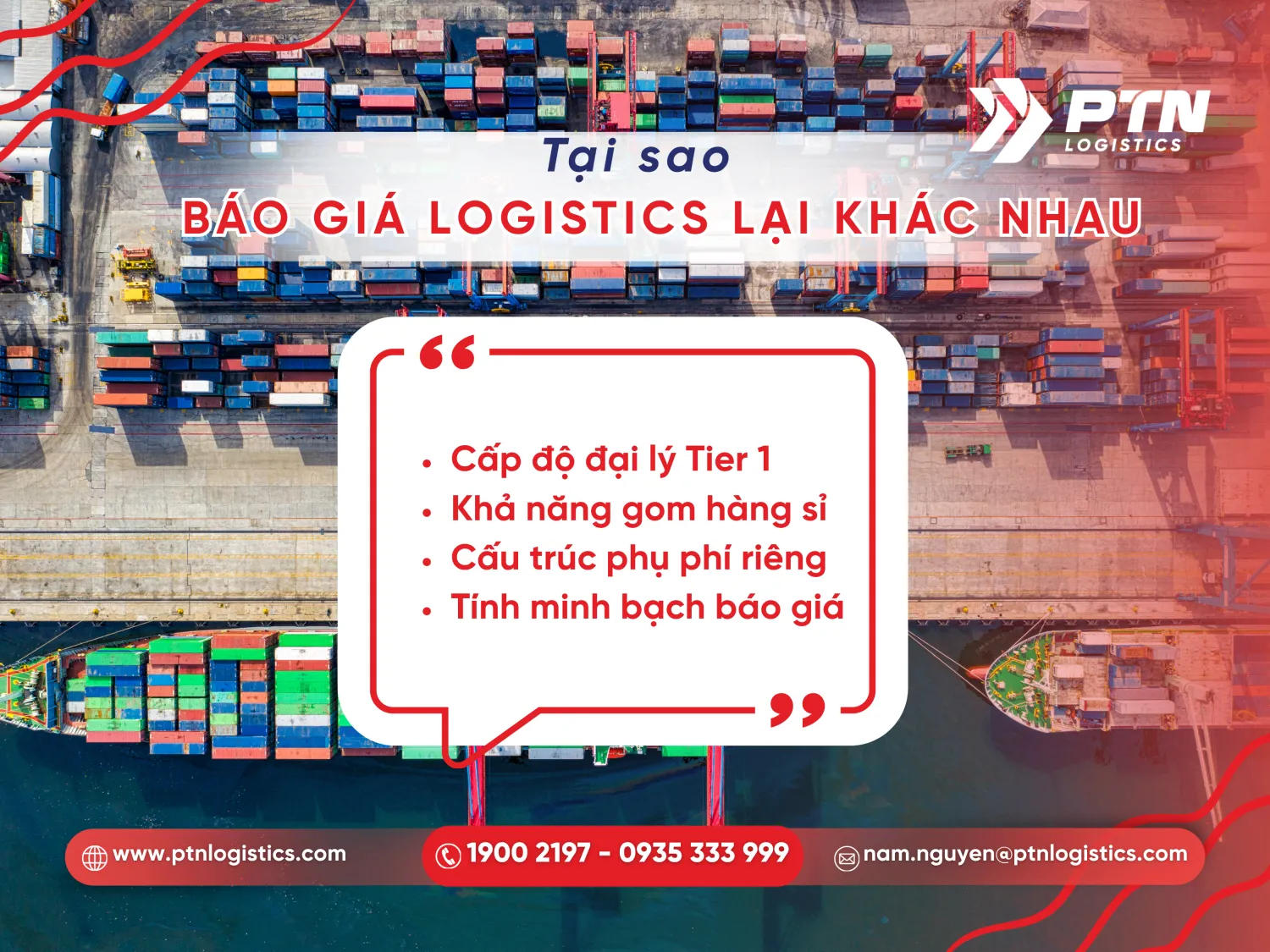 Lý do cùng một lô hàng nhưng cước phí lại khác nhau