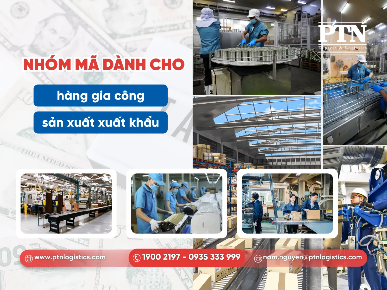 Nhóm mã dành cho hàng gia công, sản xuất xuất khẩu