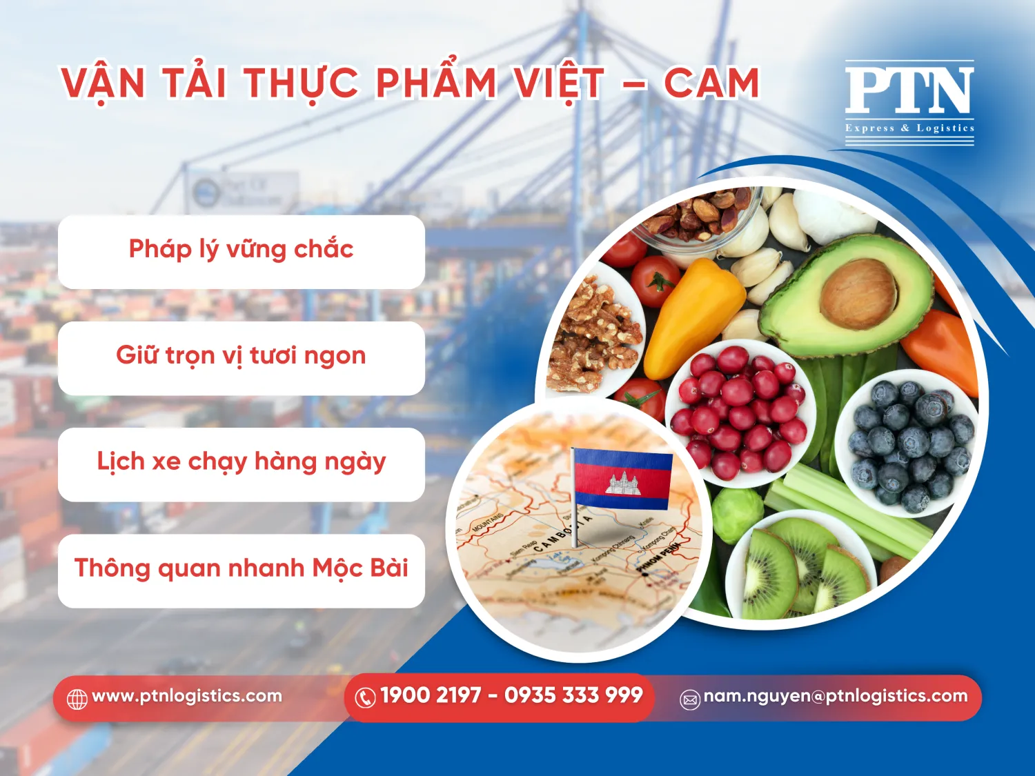 Nhu cầu gửi thực phẩm sang Campuchia