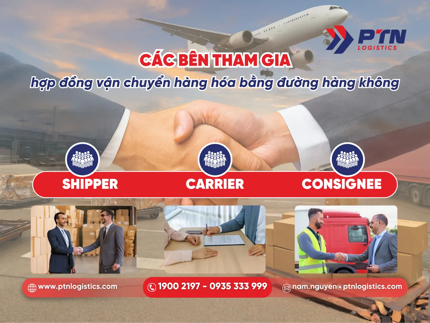 Những bên tham gia trong hợp đồng vận chuyển hàng hóa bằng đường hàng không