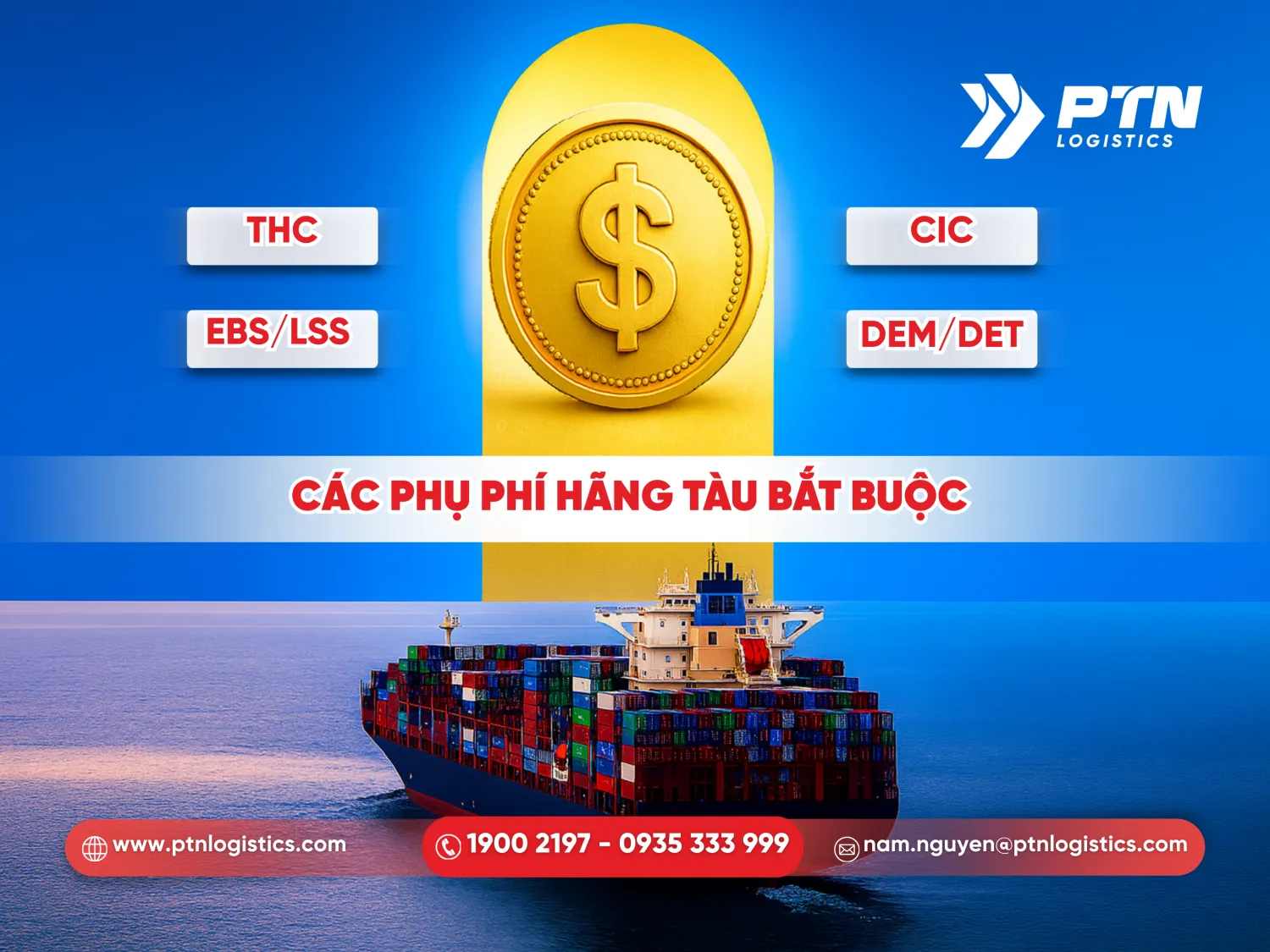 Những phụ phí hãng tàu bắt buộc