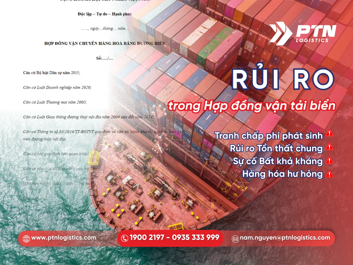 Những rủi ro thường gặp trong hợp đồng vận tải biển