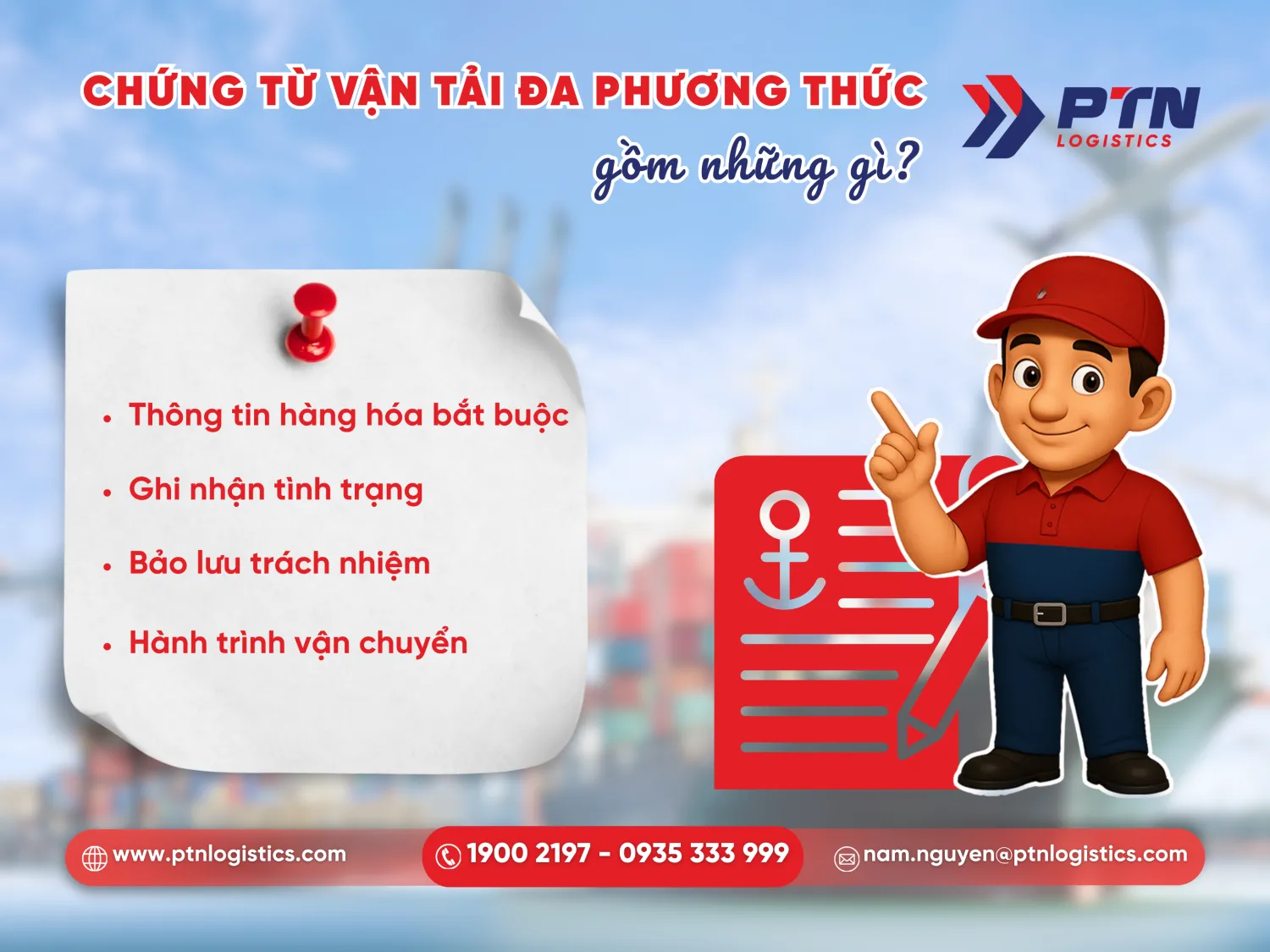 Nội dung cần có trogn chứng từ vận tải đa phương thức