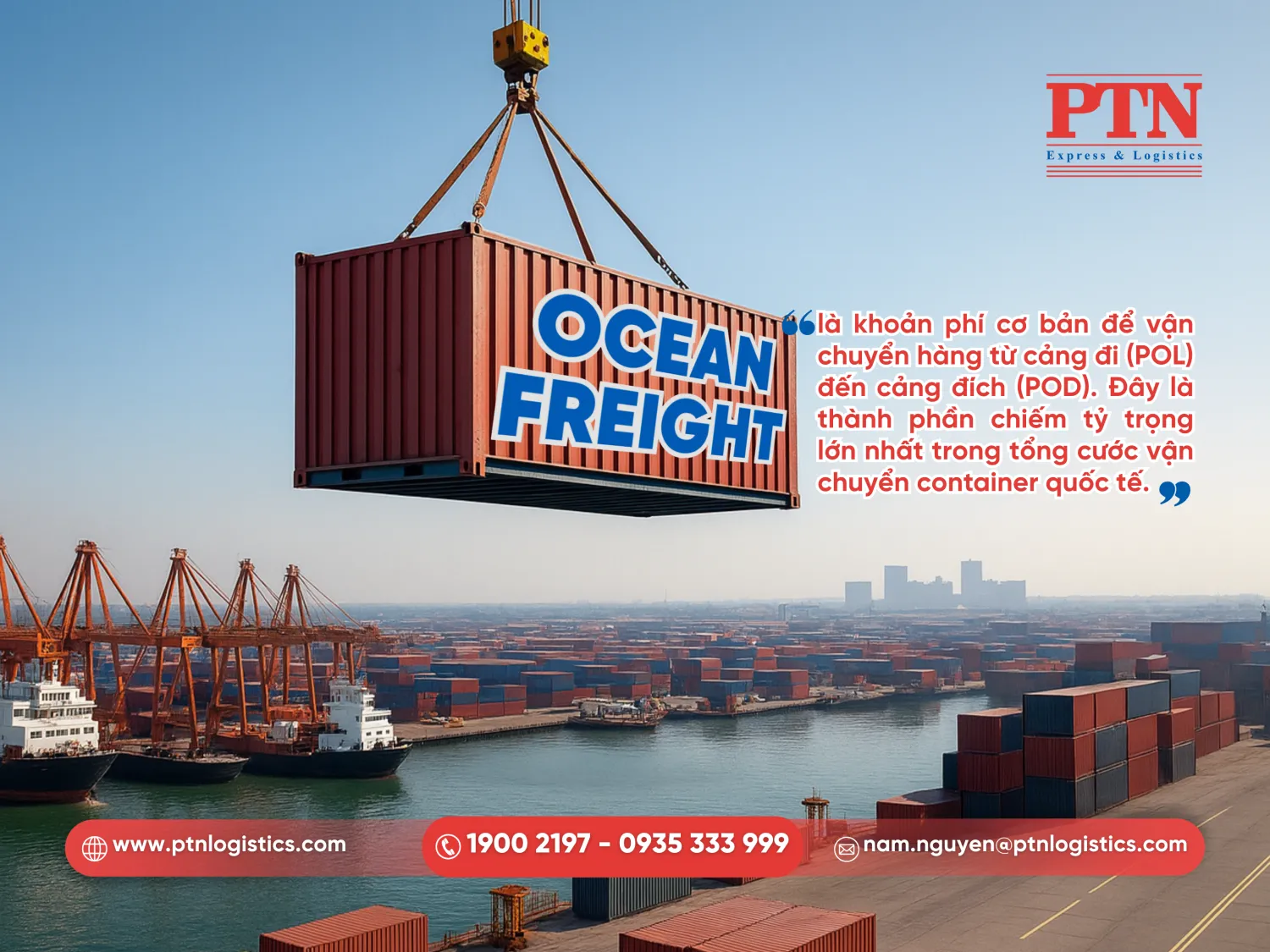 Ocean Freight - Cước phí cơ bản để vận chuyển hàng