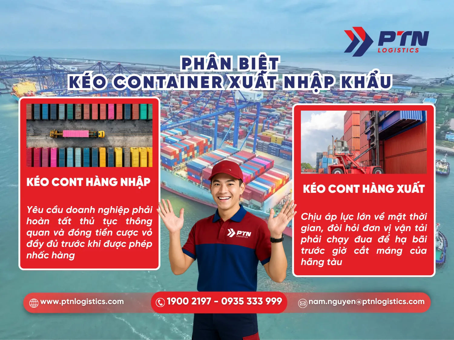 Phân biệt kéo cont xuất nhập khẩu