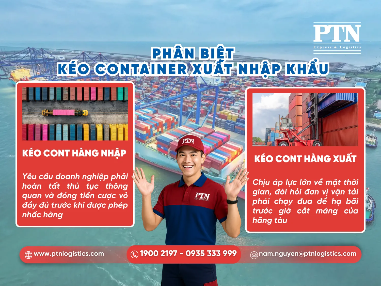 Phân biệt kéo container xuất nhập khẩu