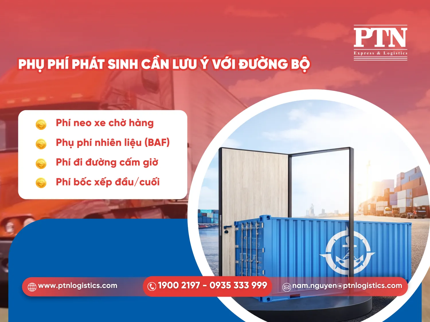 Phụ phí phát sinh cần lưu ý với đường bộ