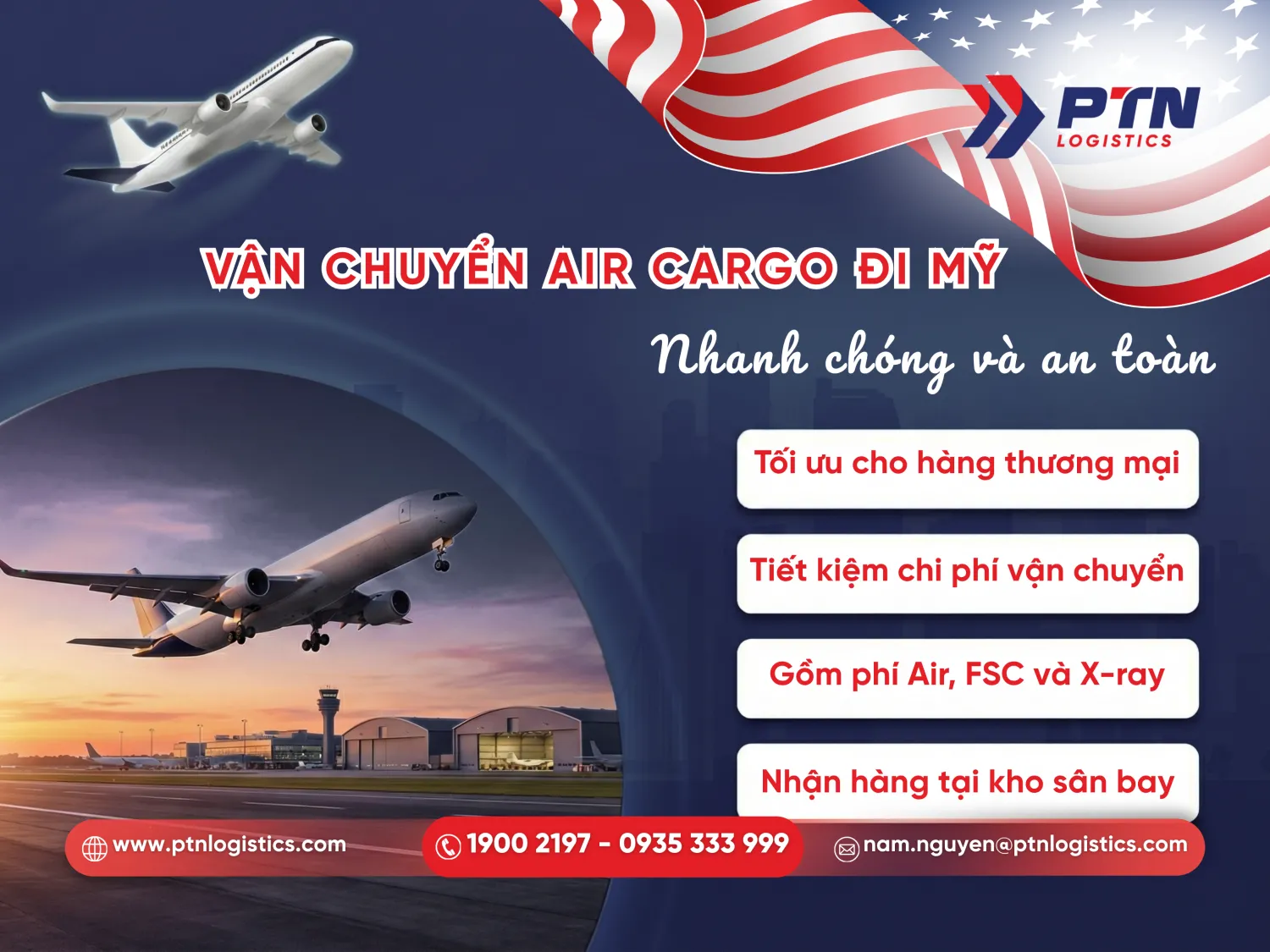 Phương thức gửi hàng đi Mỹ bằng đường hàng không