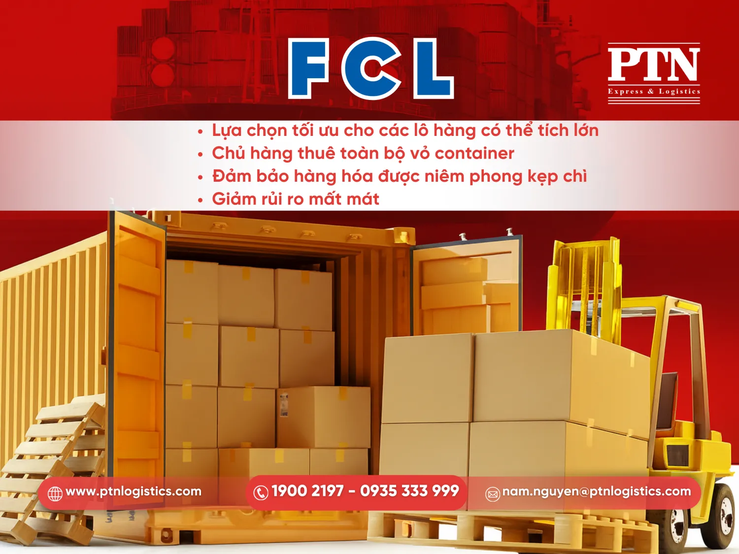 Phương thức vận chuyển hàng nguyên container