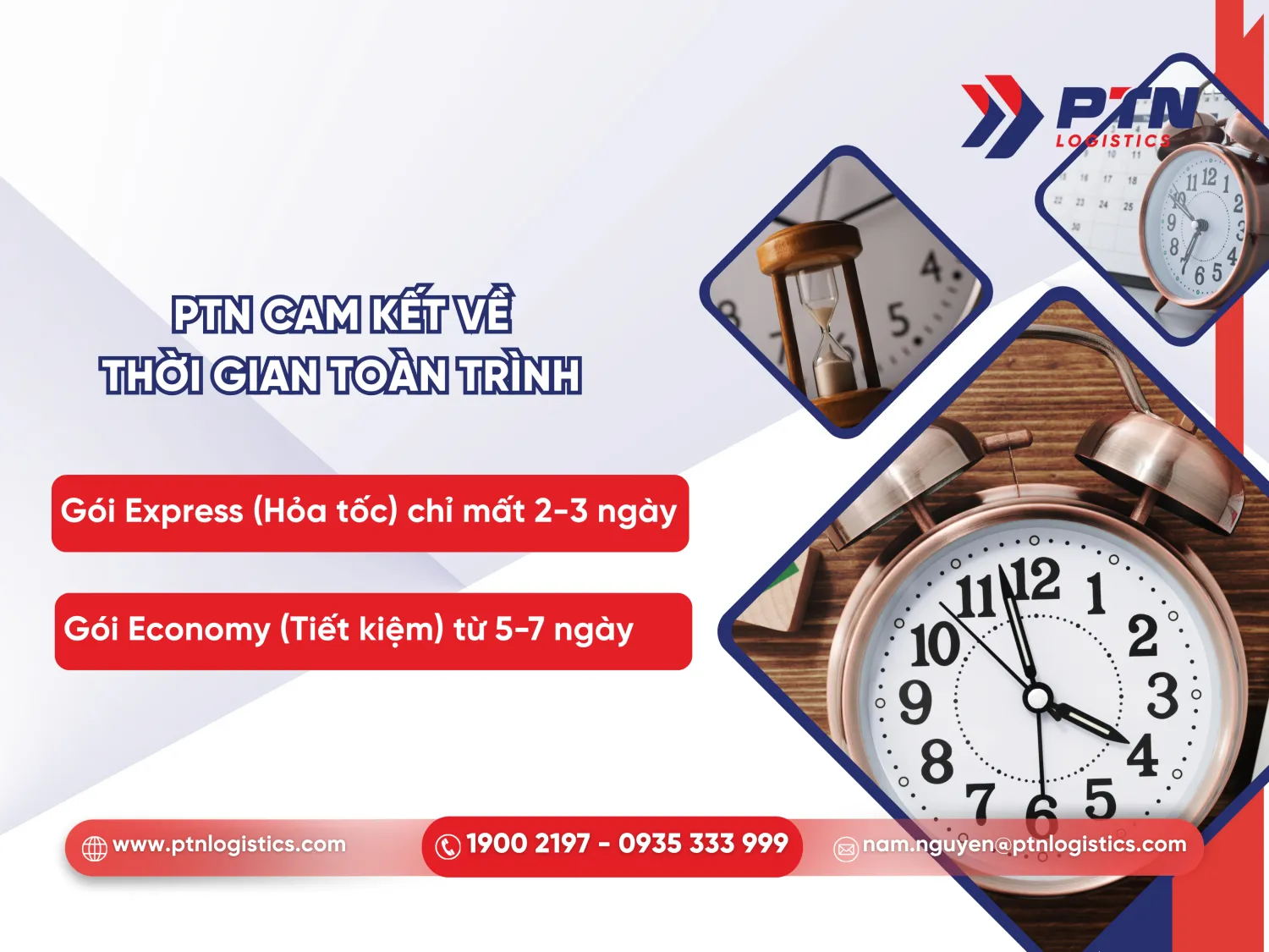 PTN Logistics cam kết về thời gian toàn trình