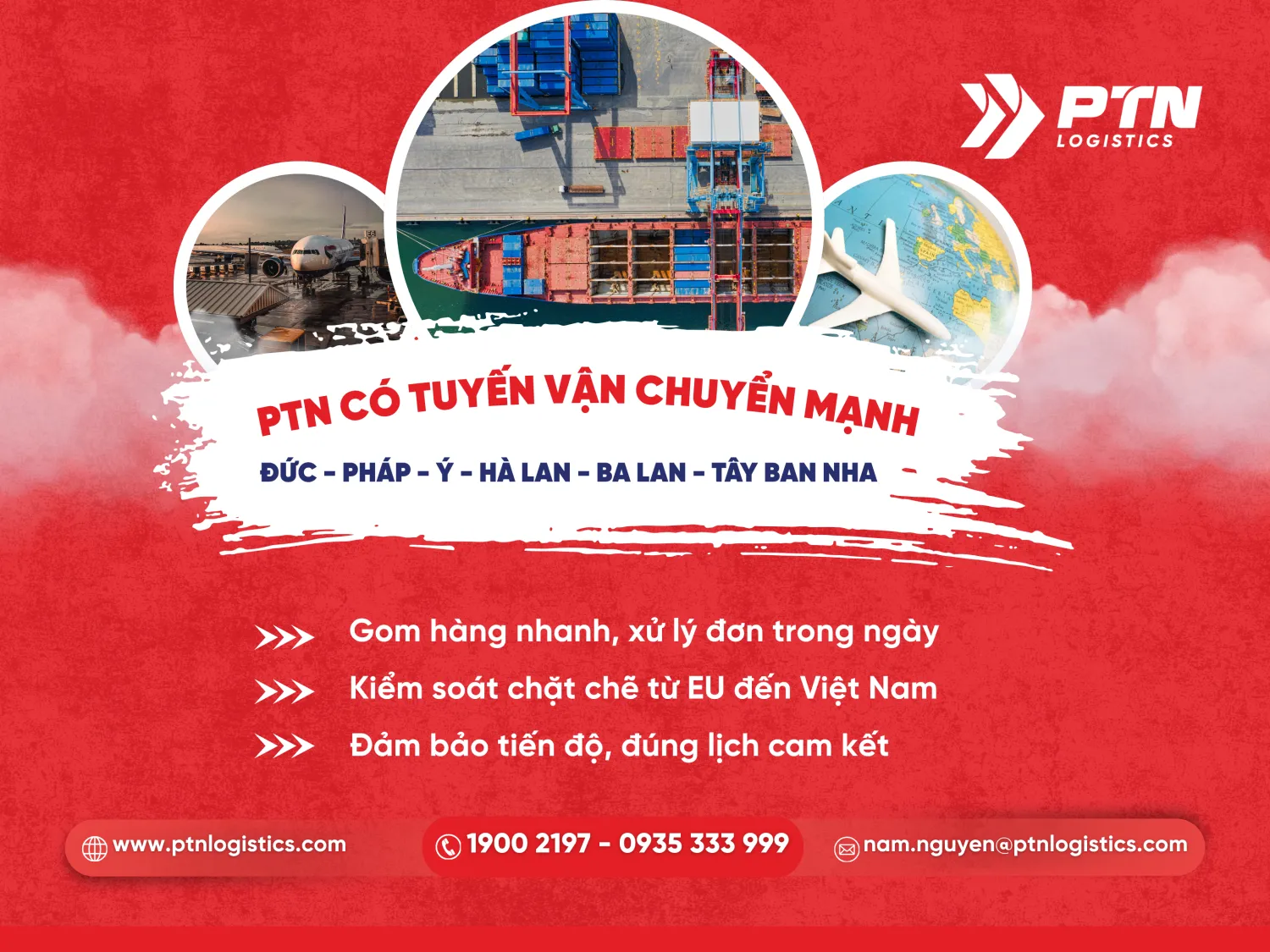 PTN Logistics có các tuyến vận chuyển mạnh ở Châu Âu