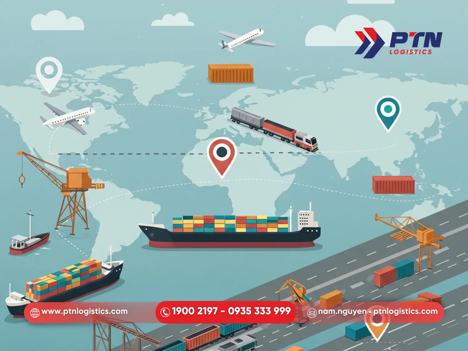 PTN Logistics có mạng lưới đại lý trên toàn cầu