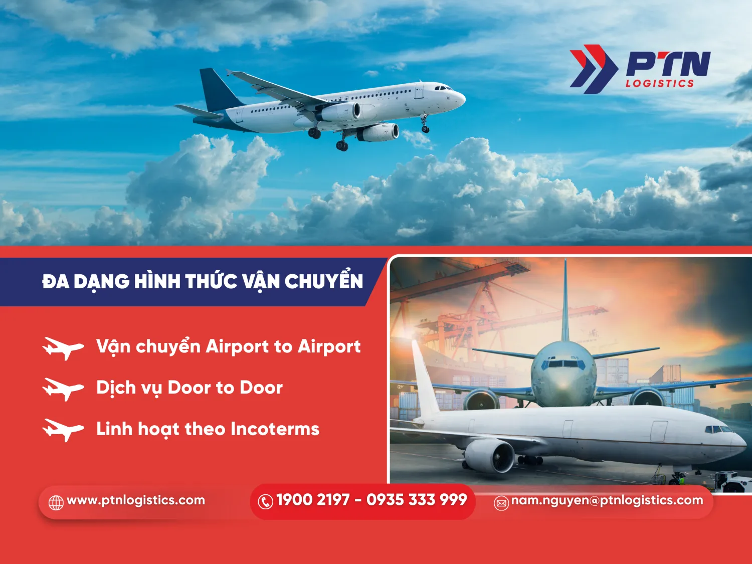 PTN Logistics cung cấp đa dạng hình thức vận chuyển