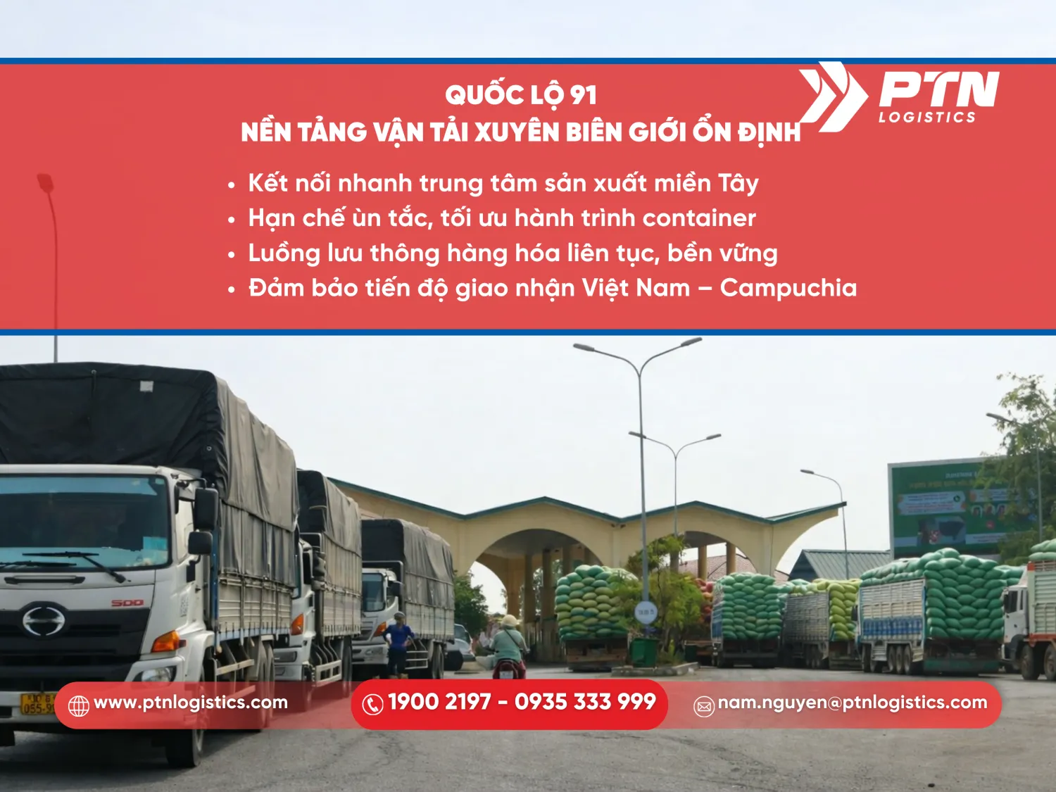 Quốc lộ 91 là nền tảng vận tải xuyên biên giới ổn định