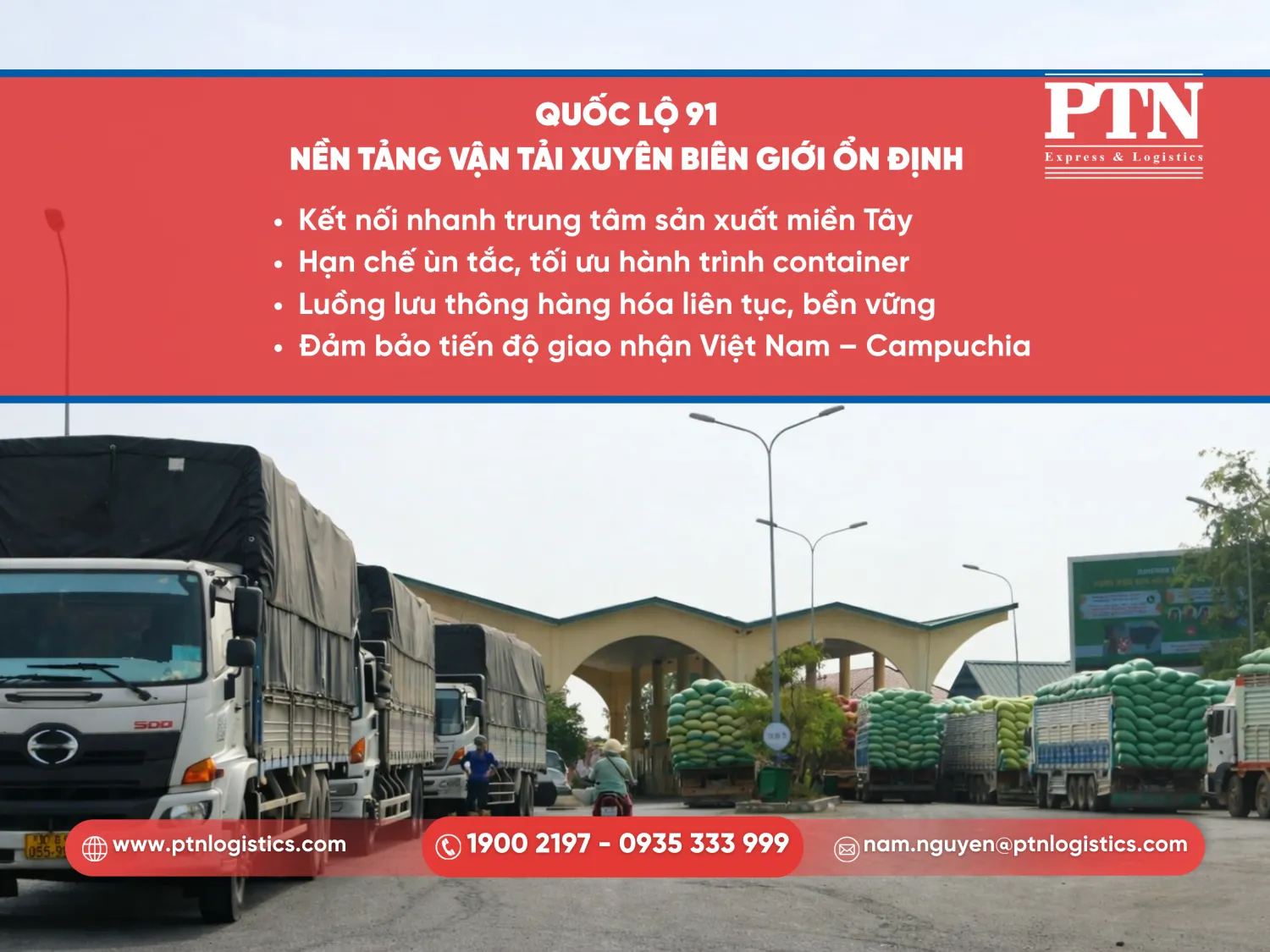 Quốc lộ 91 - Nền tảng vận tải xuyên biên giới ổn định