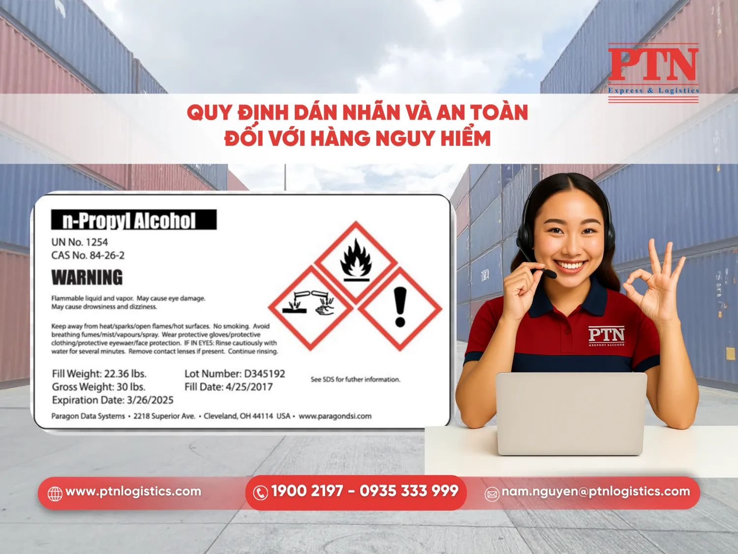 Quy định dán nhãn và an toàn đối với hàng nguy hiểm