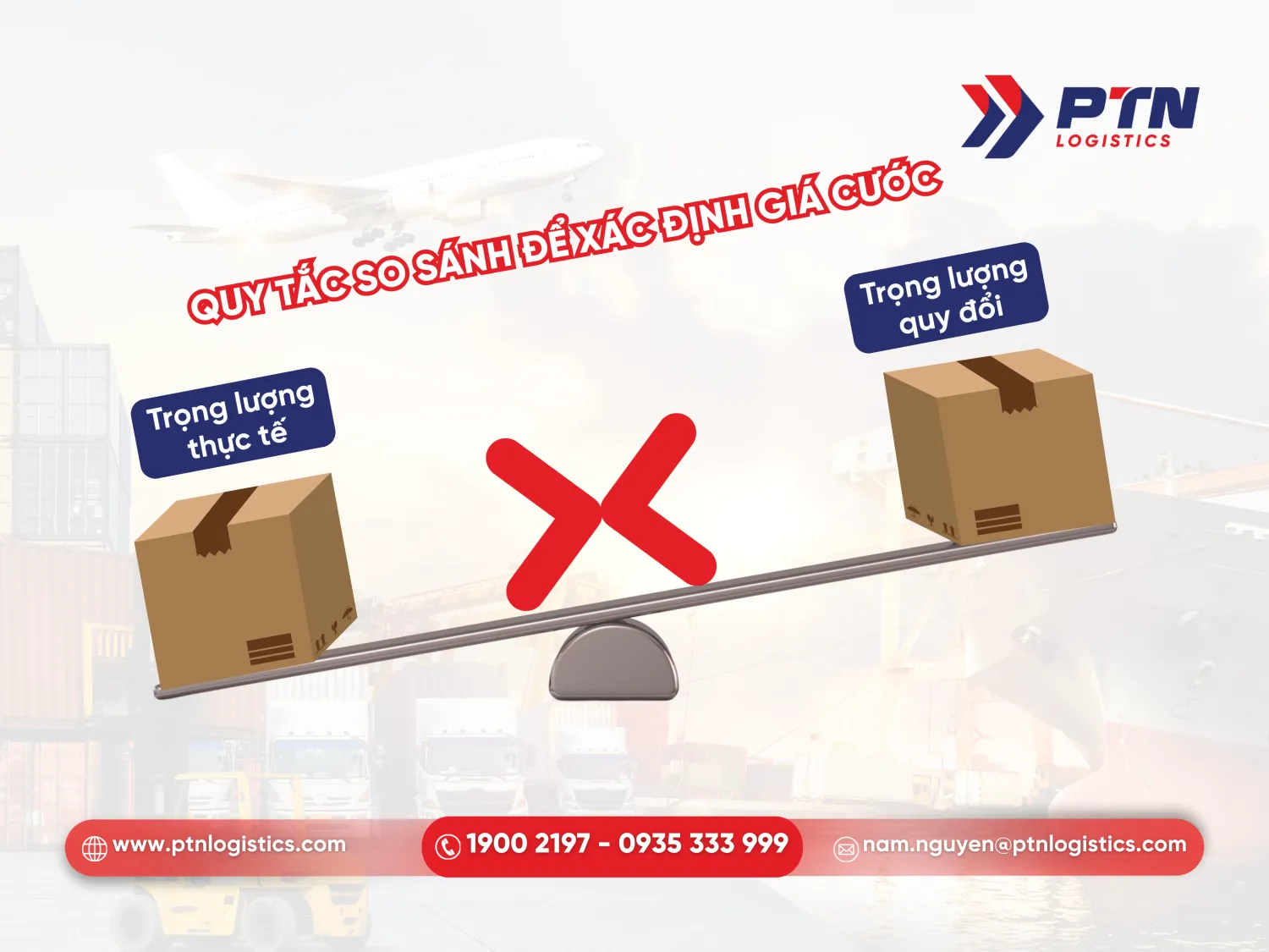 Quy tắc so sánh trọng lượng để xác định giá cước