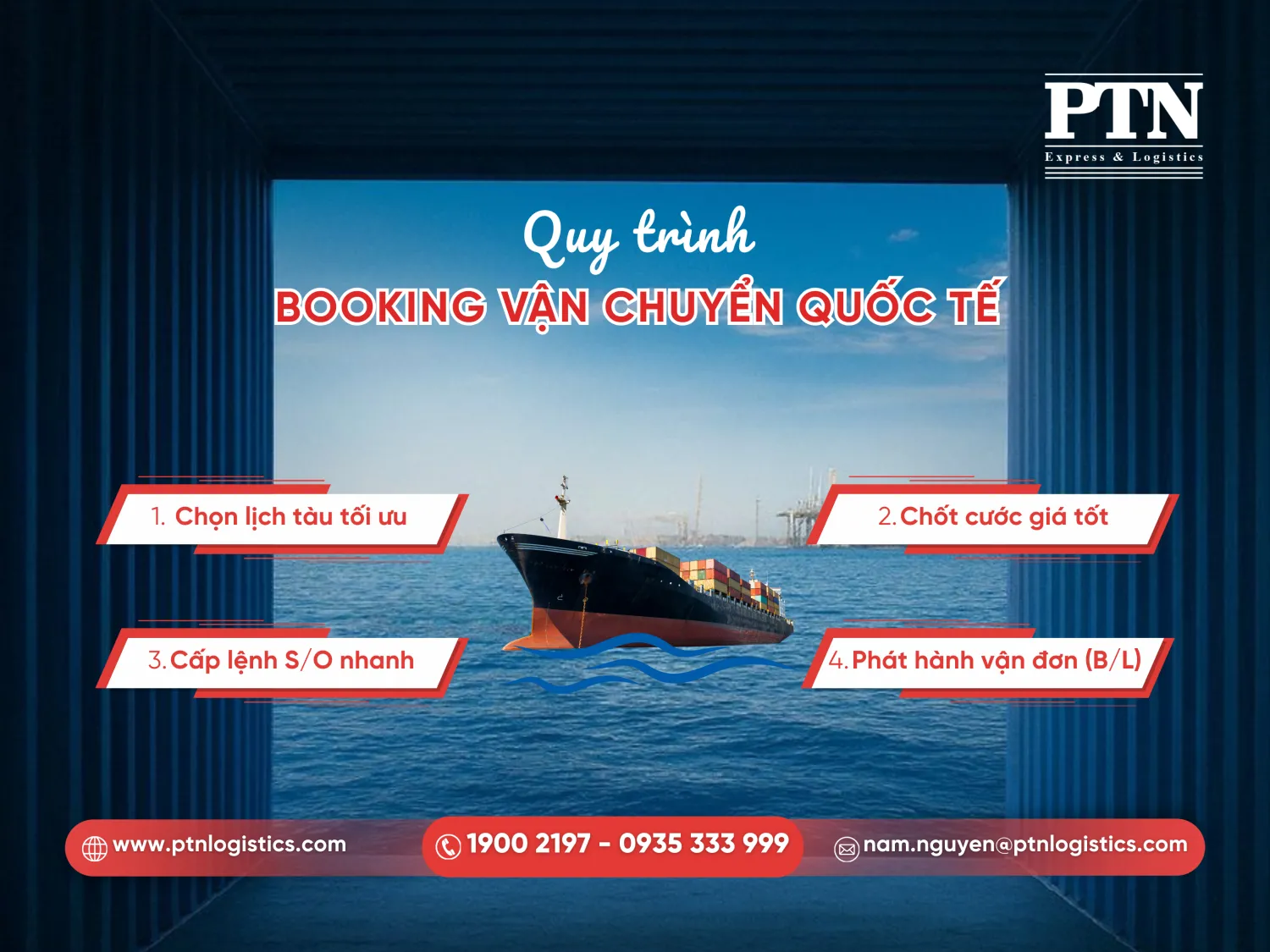 Quy trình booking vận chuyển container
