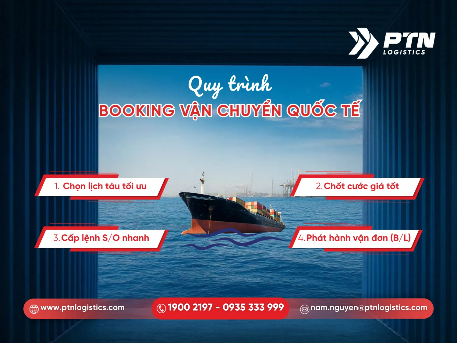 Quy trình các bước booking vận chuyển container