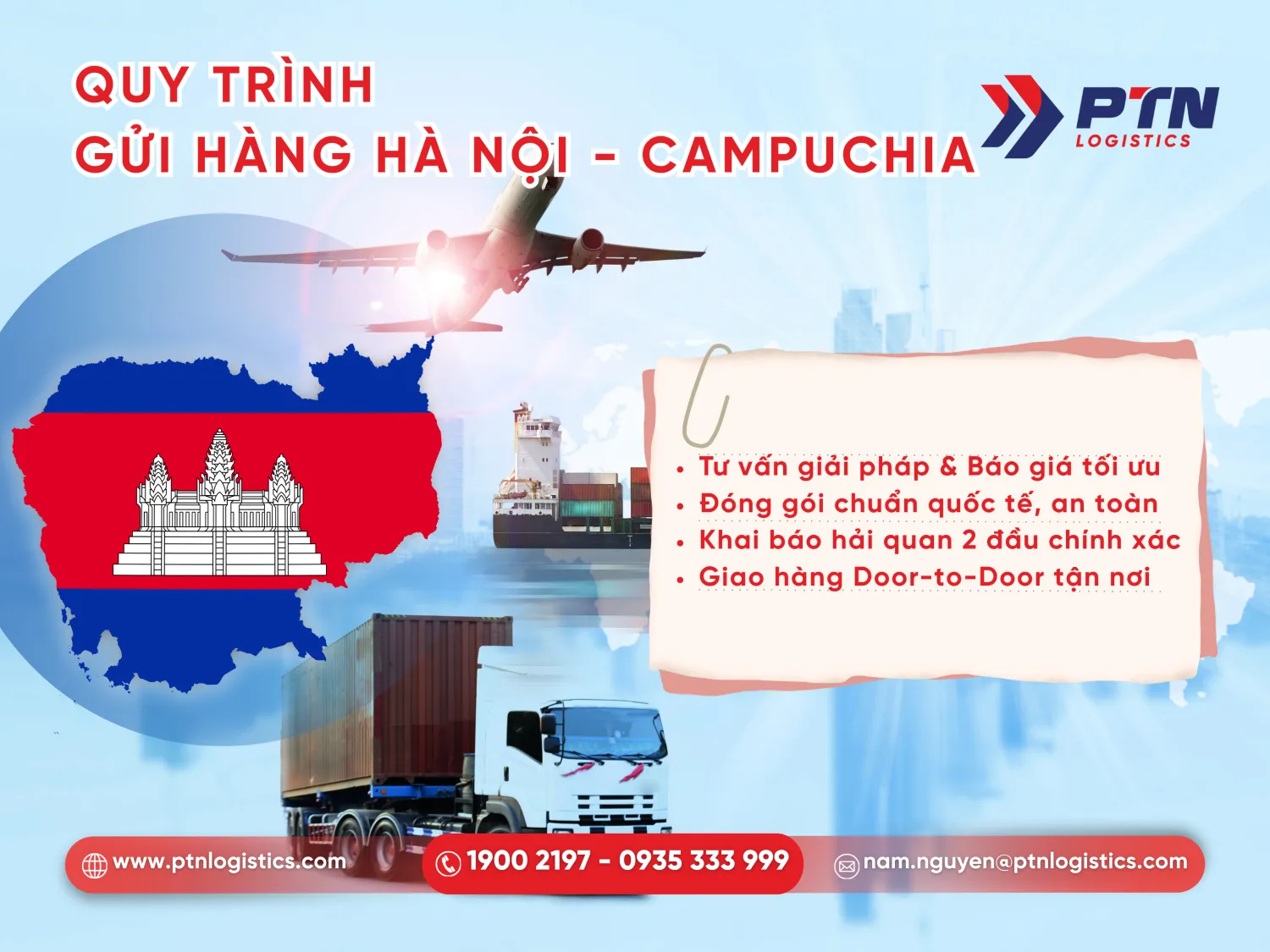 Quy trình các bước vận chuyển hàng đi Cam