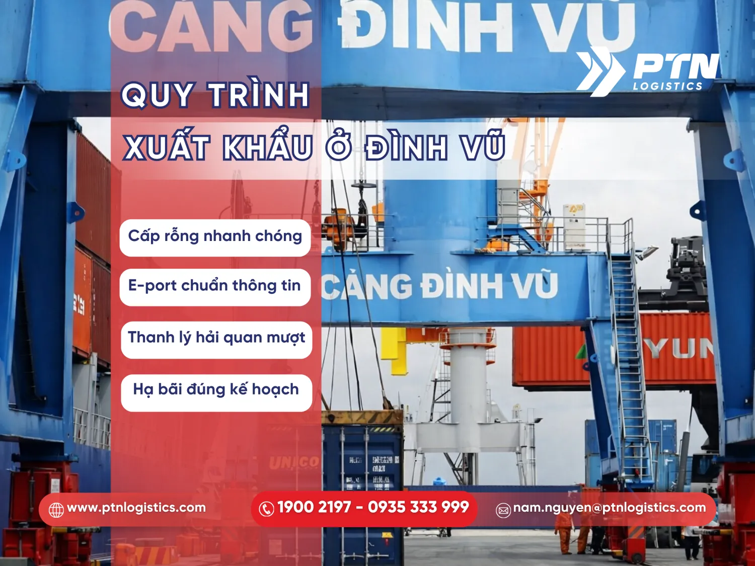 Quy trình các bước xuất khẩu hàng tại cảng Đình Vũ