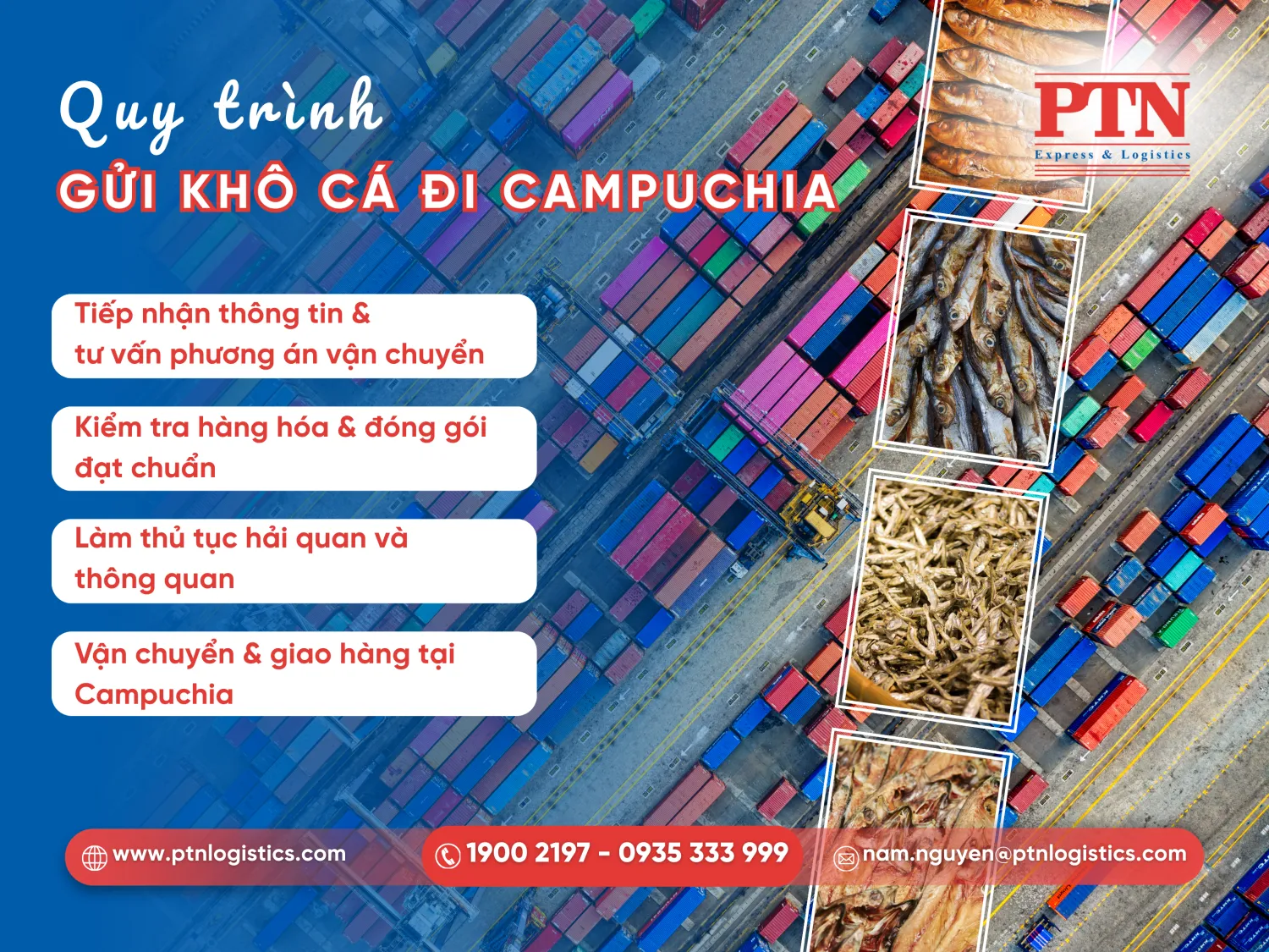 Quy trình gửi cá khô đi Campuchia