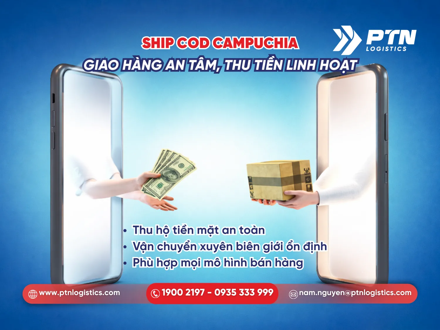 Ship cod Campuchia giao hàng an tâm, thu tiền linh hoạt