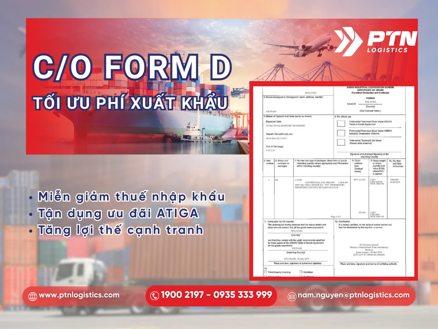 Tầm quan trọng của C/O form D trong XNK