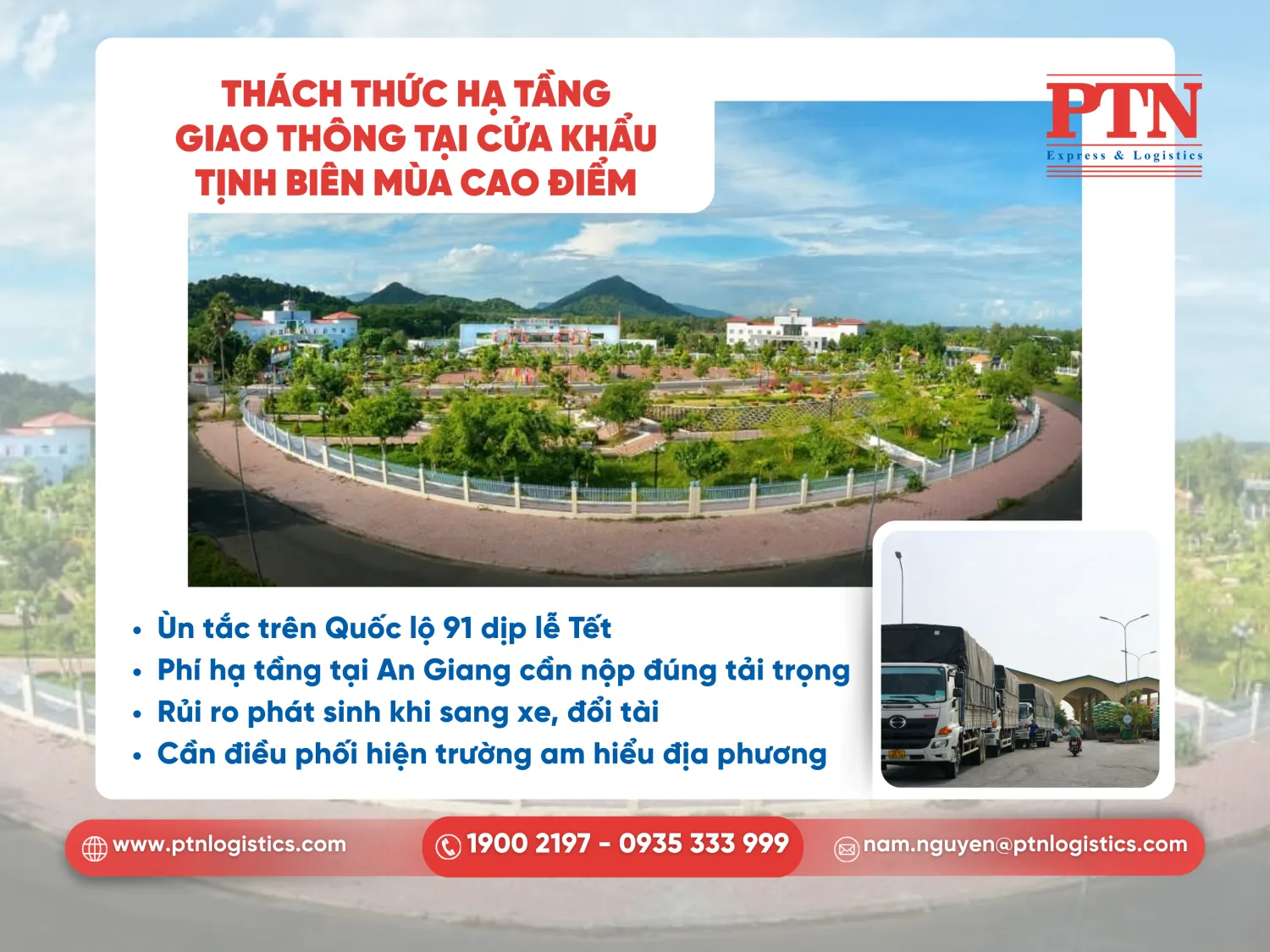 Thách thức hạ tầng giao thông tại cửa khẩu Tịnh Biên mùa cao điểm