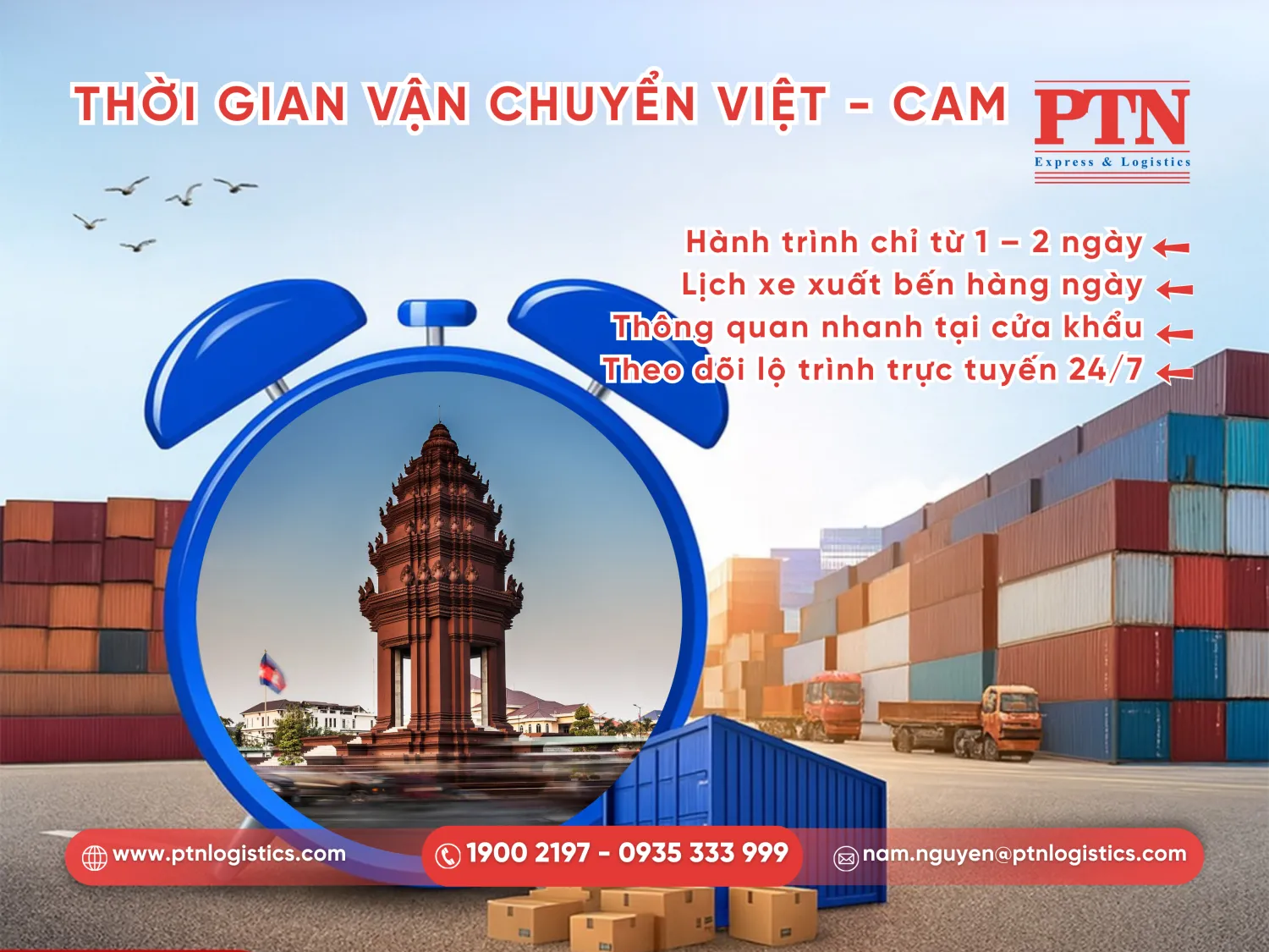 Thời gian vận chuyển khô cá sang Campuchia