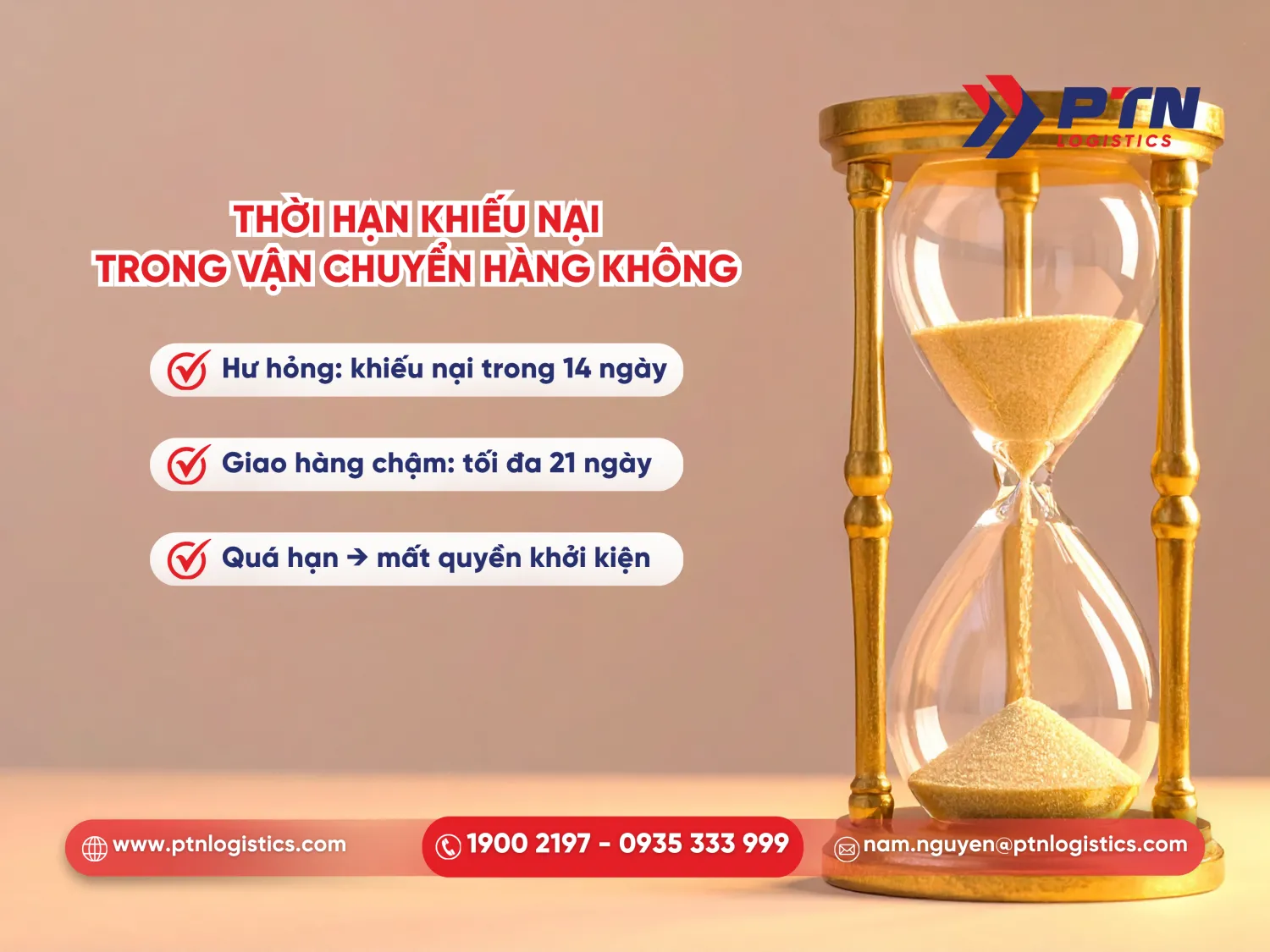 Thời hạn khiếu nại trong vận tải hàng không
