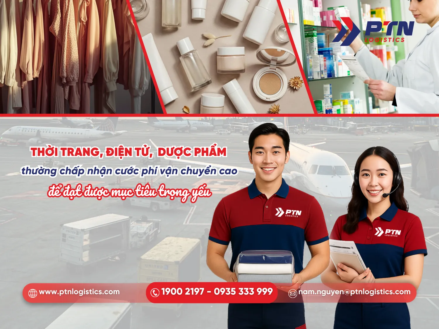 Thời trang, điện tử và dược phẩm thường chấp nhận cước phí vận chuyển cao để dạt được mục tiêu trọng yếu