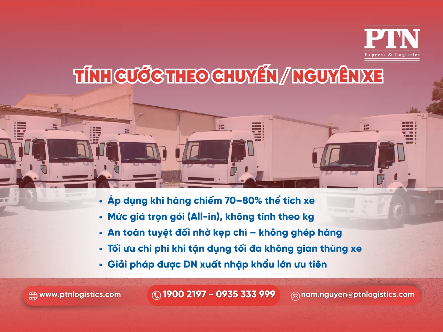 Tính cước theo chuyến/nguyên xe