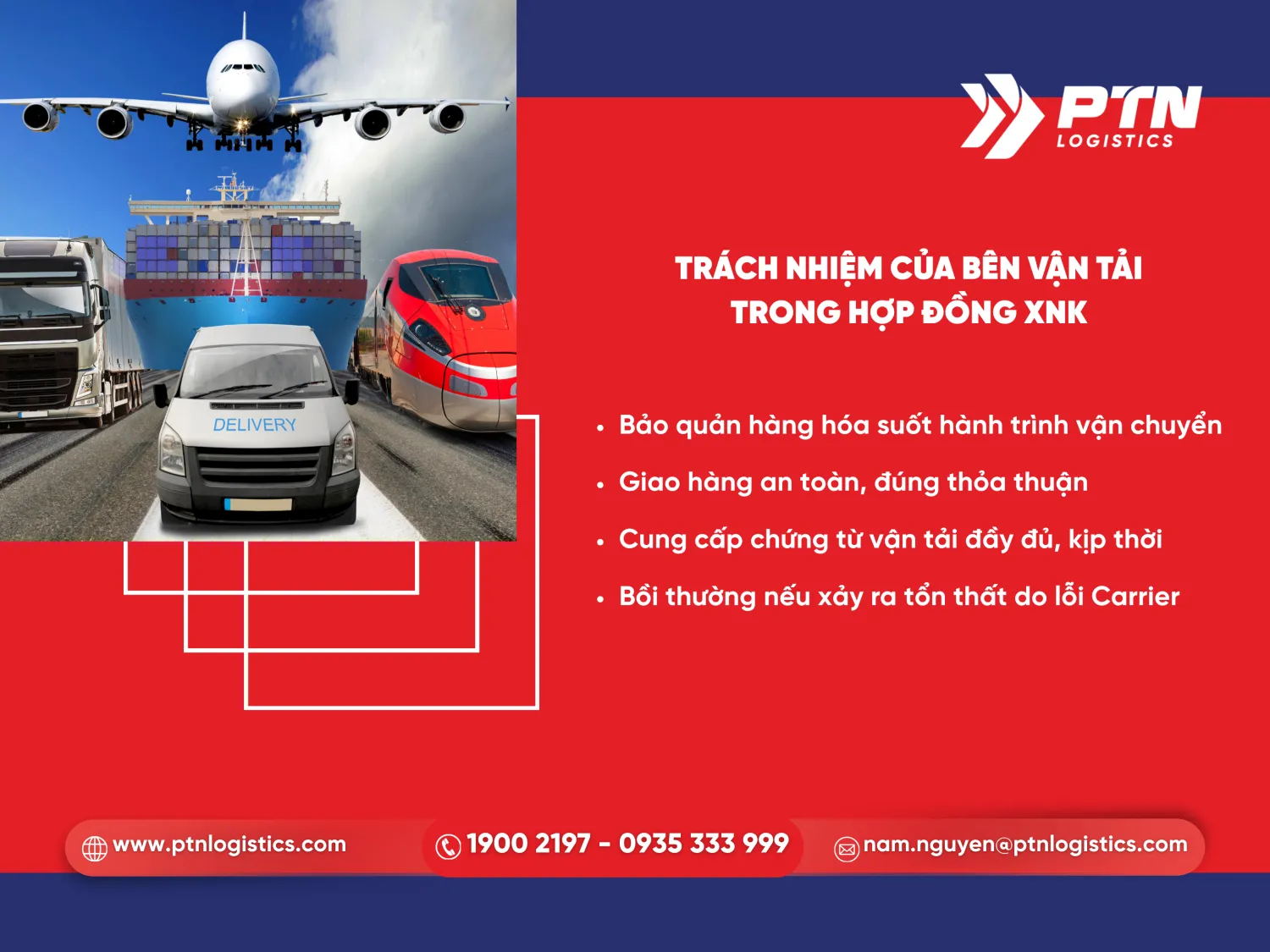 Trách nhiệm của bên vận tải trong hợp đồng của nhập khẩu