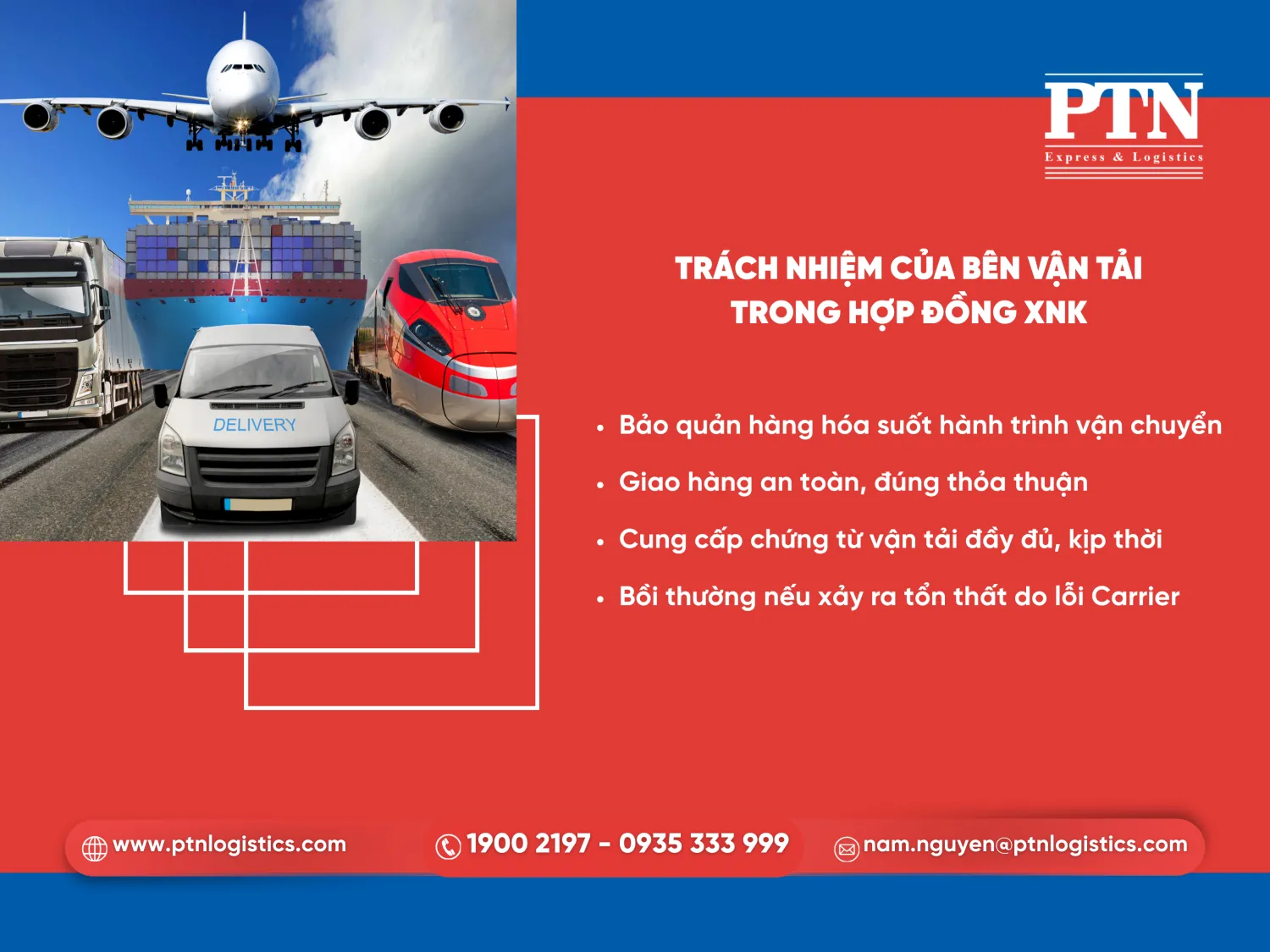 Trách nhiệm của bên vận tải trong hợp đồng XNK