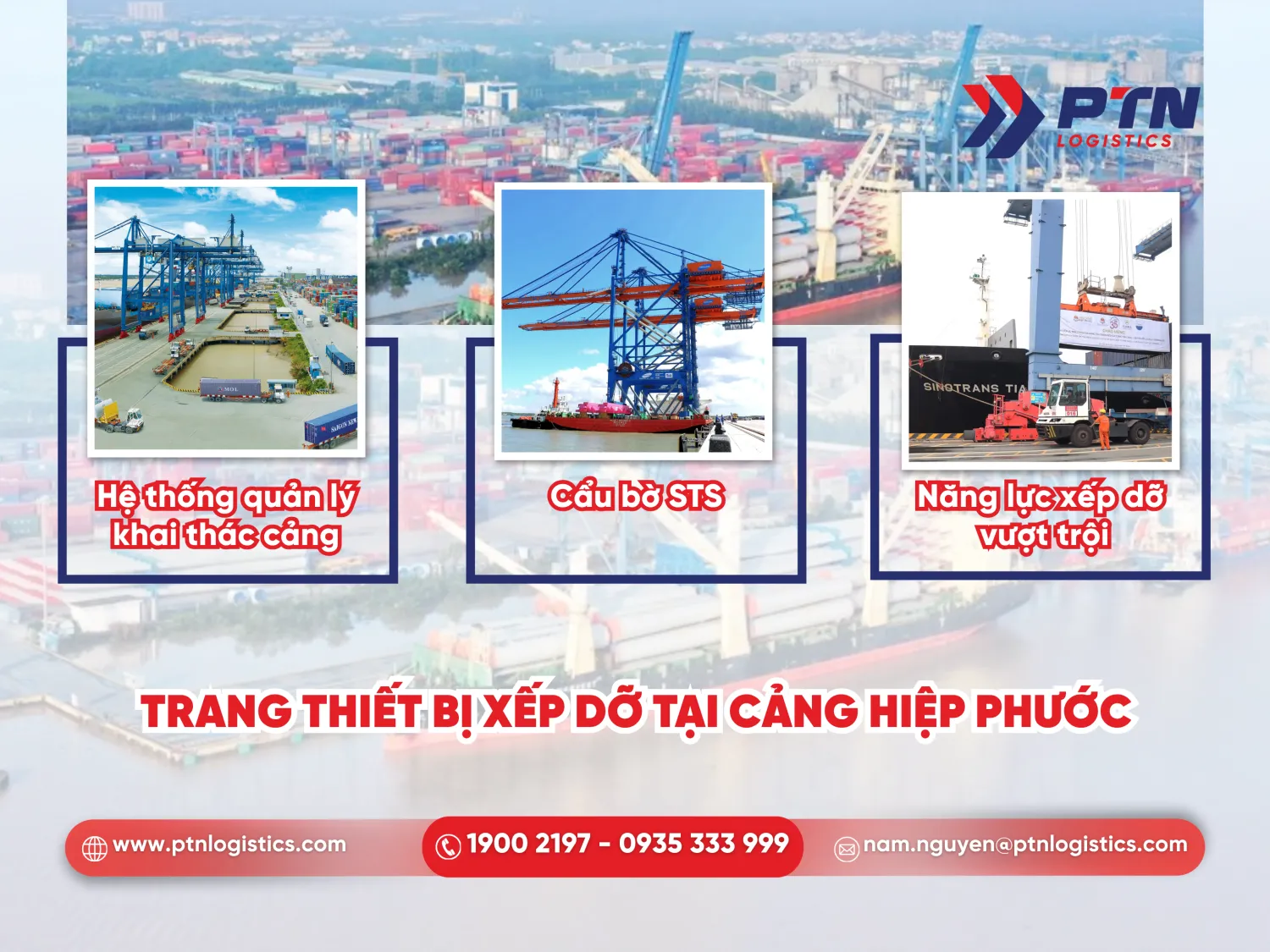 Trang thiết bị xếp dỡ tại cảng biển Hiệp Phước