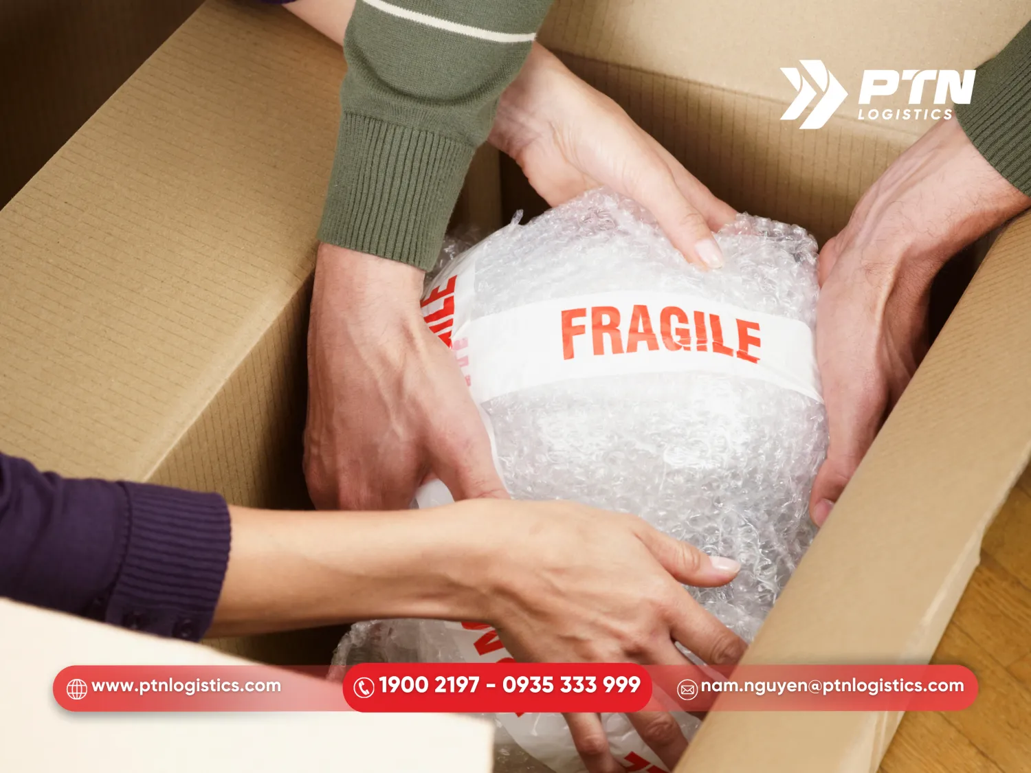 Tuân thủ hướng dẫn đóng gói đối với hàng dễ vỡ
