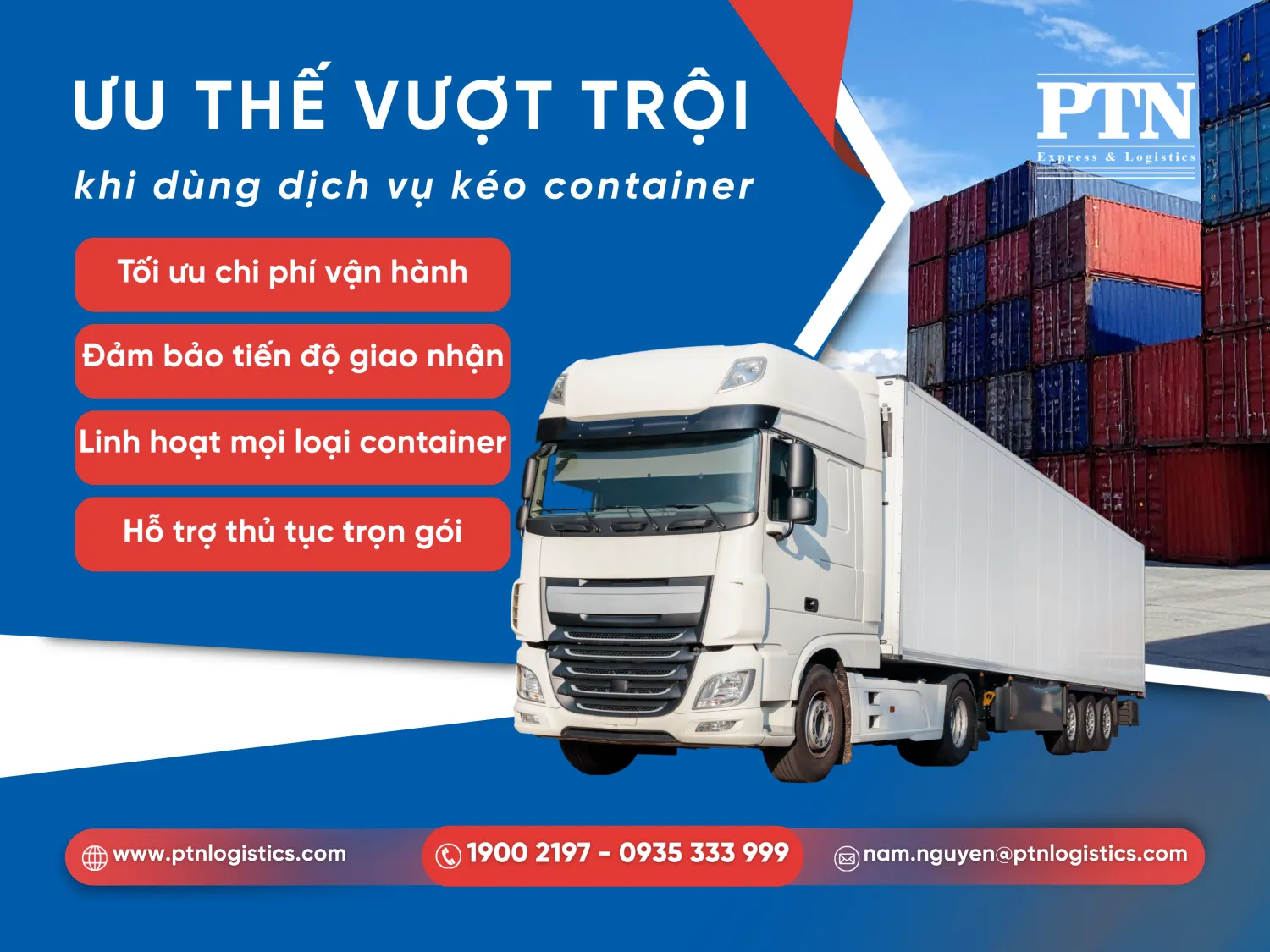 Ưu điểm của dịch vụ kéo container