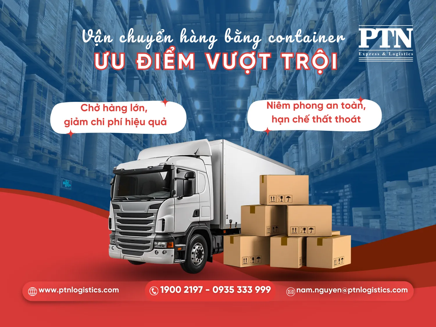 Ưu điểm khi vận chuyển bằng xe container
