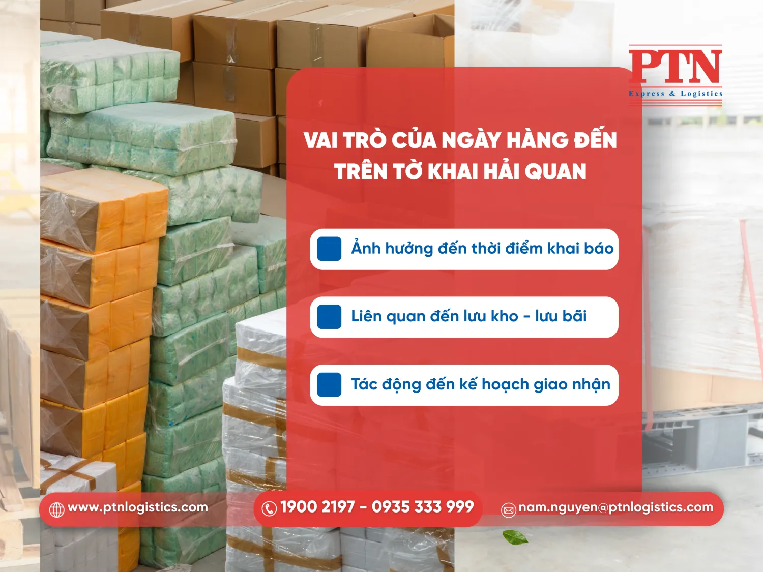 Vai trò của ngày hàng đến trên tờ khai hải quan