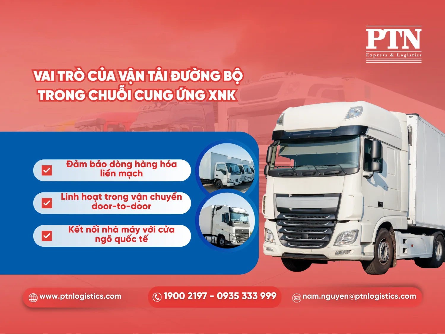 Vai trò của vận tải đường bộ trong chuỗi cung ứng XNK