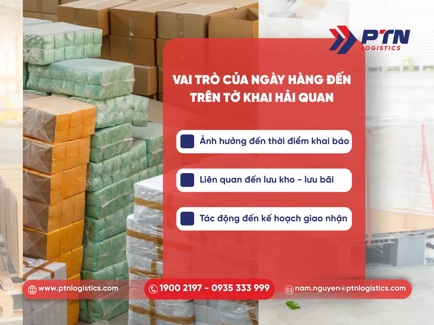 Vai trò quan trọng của ngày hàng đến trên tờ khai hải quan