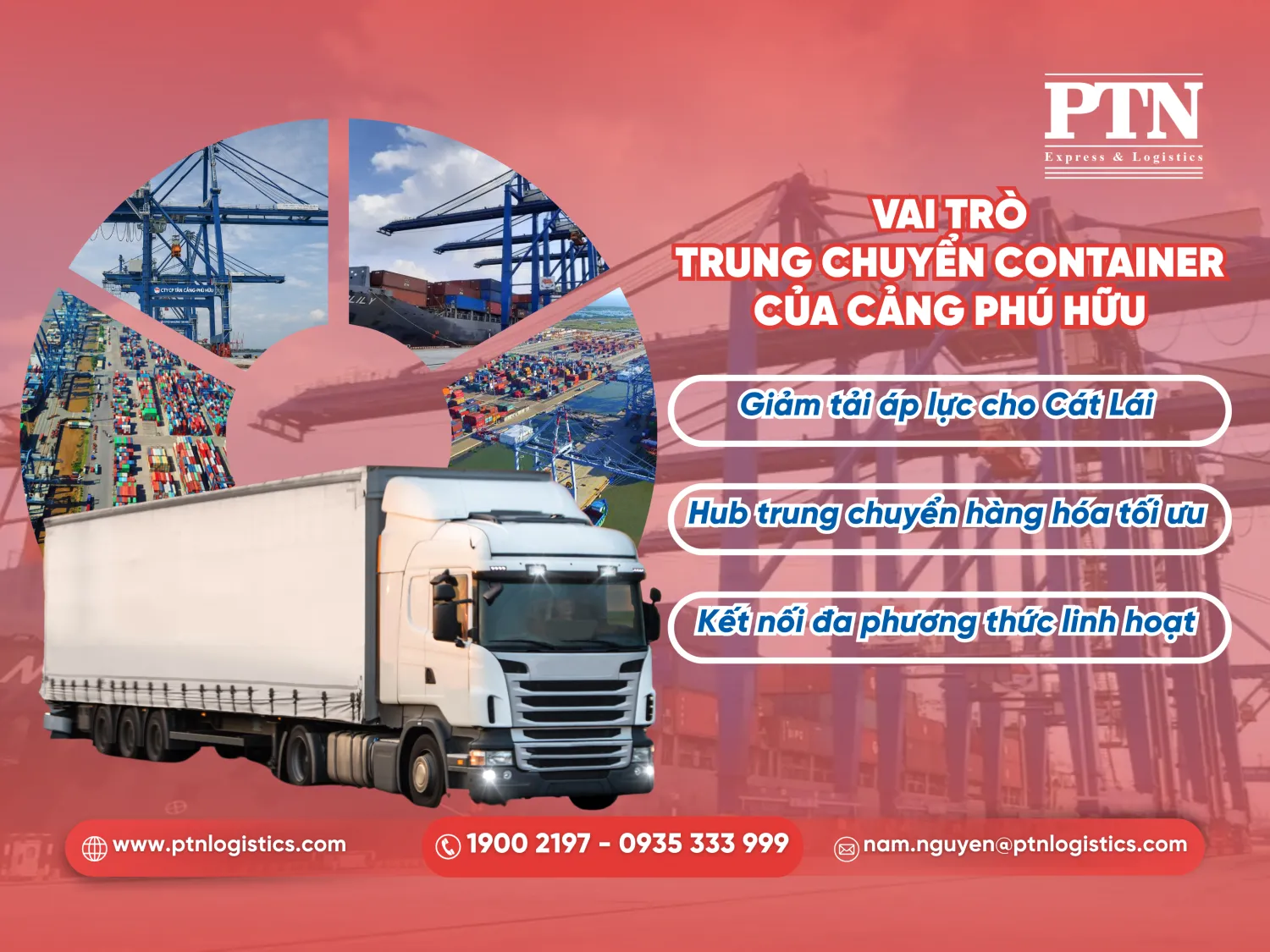 Vai trò trung chuyển container tại cảng Phú Hữu