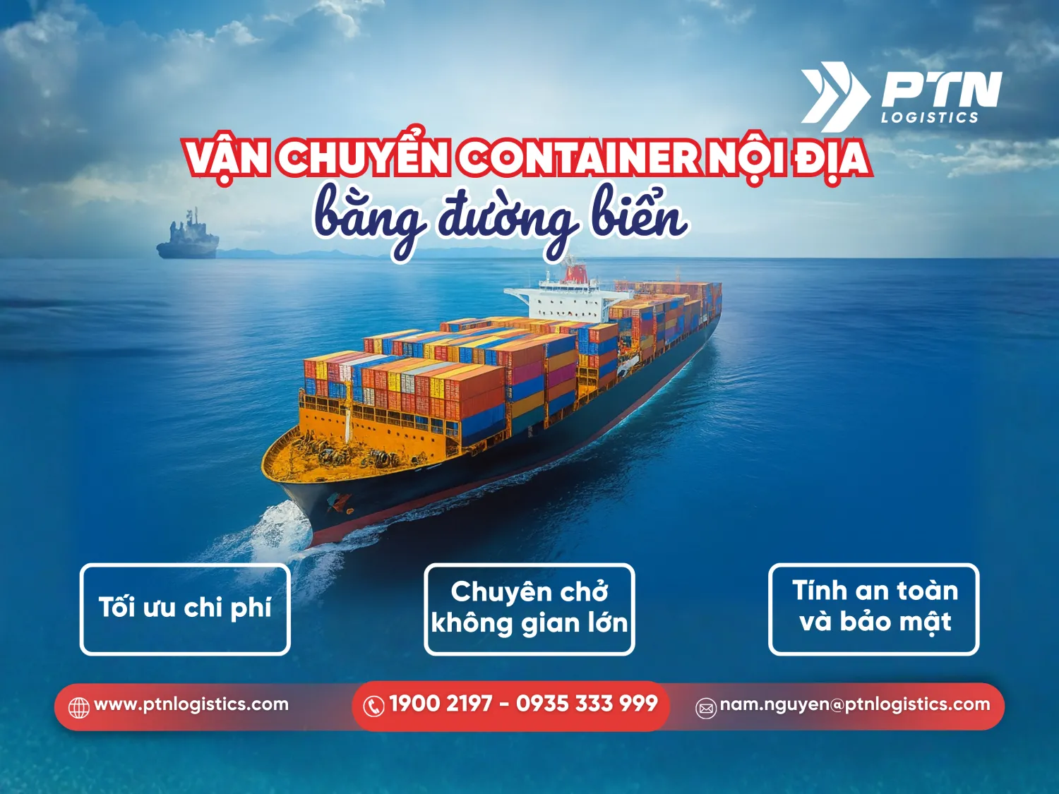 Vận chuyển container nội địa bằng đường biển chi tiết