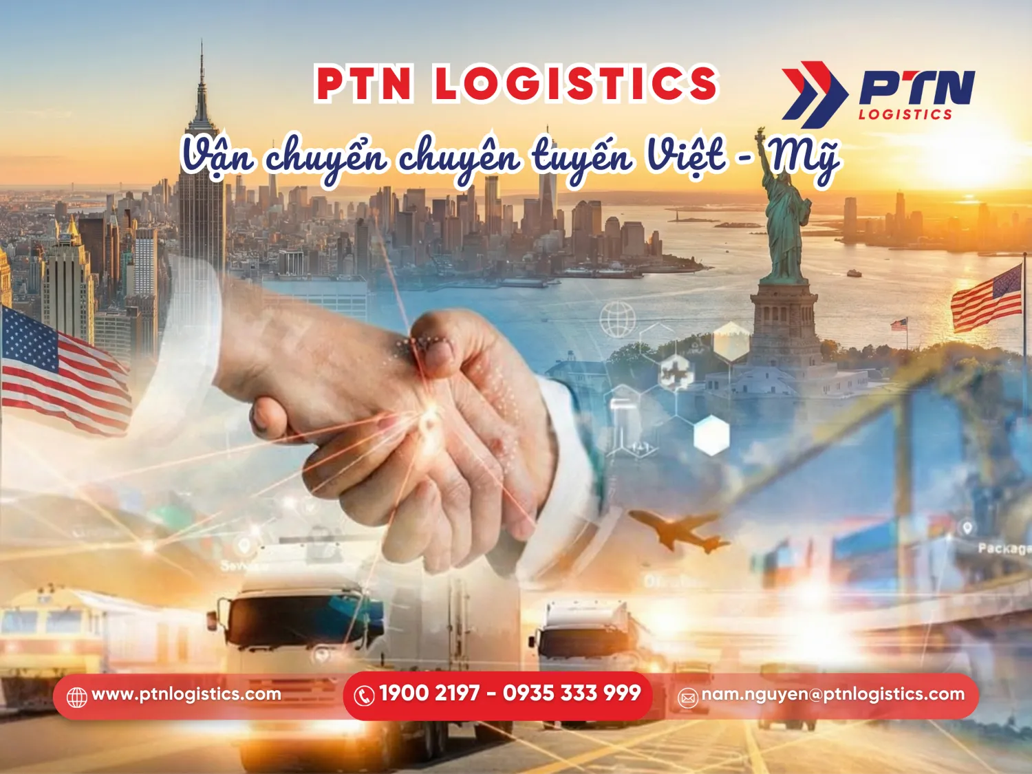 Vận chuyển tuyến Mỹ uy tín cùng PTN Loggistics