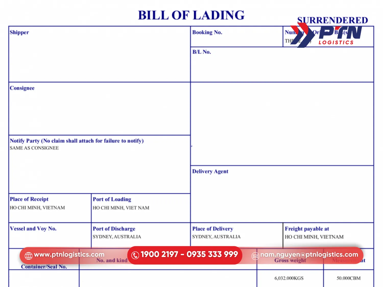 Vận đơn (Bill of landing) trong xuất nhập khẩu