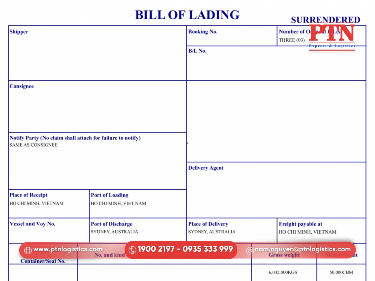 Vận đơn (Bill of lading/Way bill)